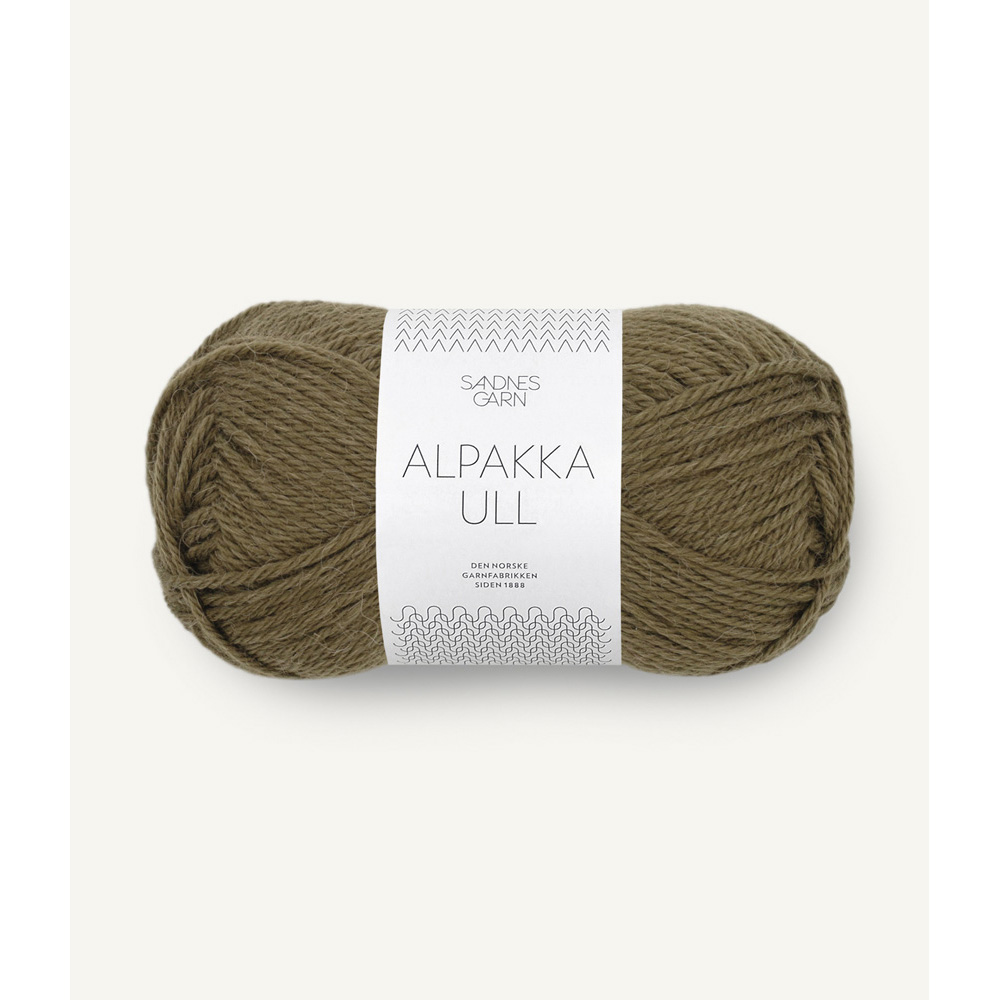 Wolle Sandnes Garn dark olive Alpakka Ull 100m 50g