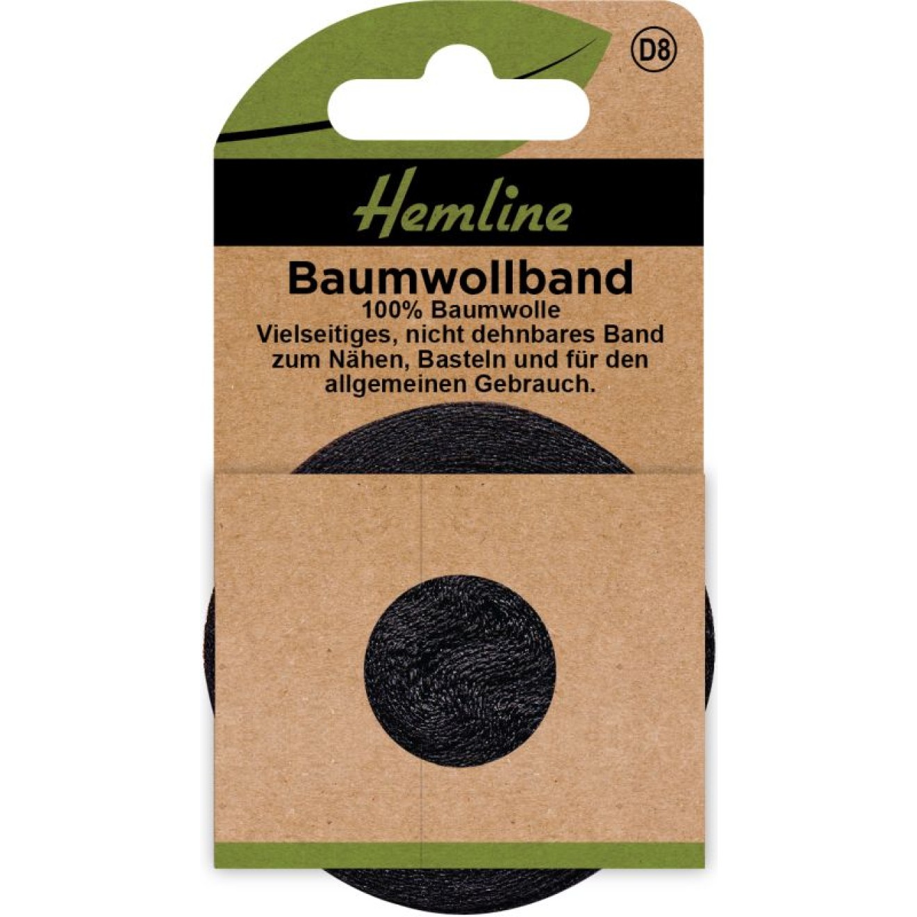 Baumwollband 20 mm schwarz