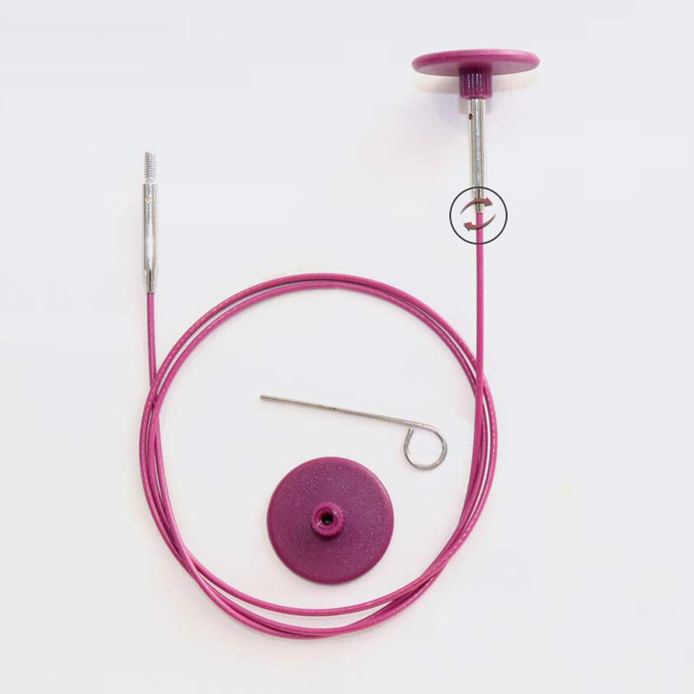 Seil für Nadelspitzen 126 cm 150 cm lila 360°