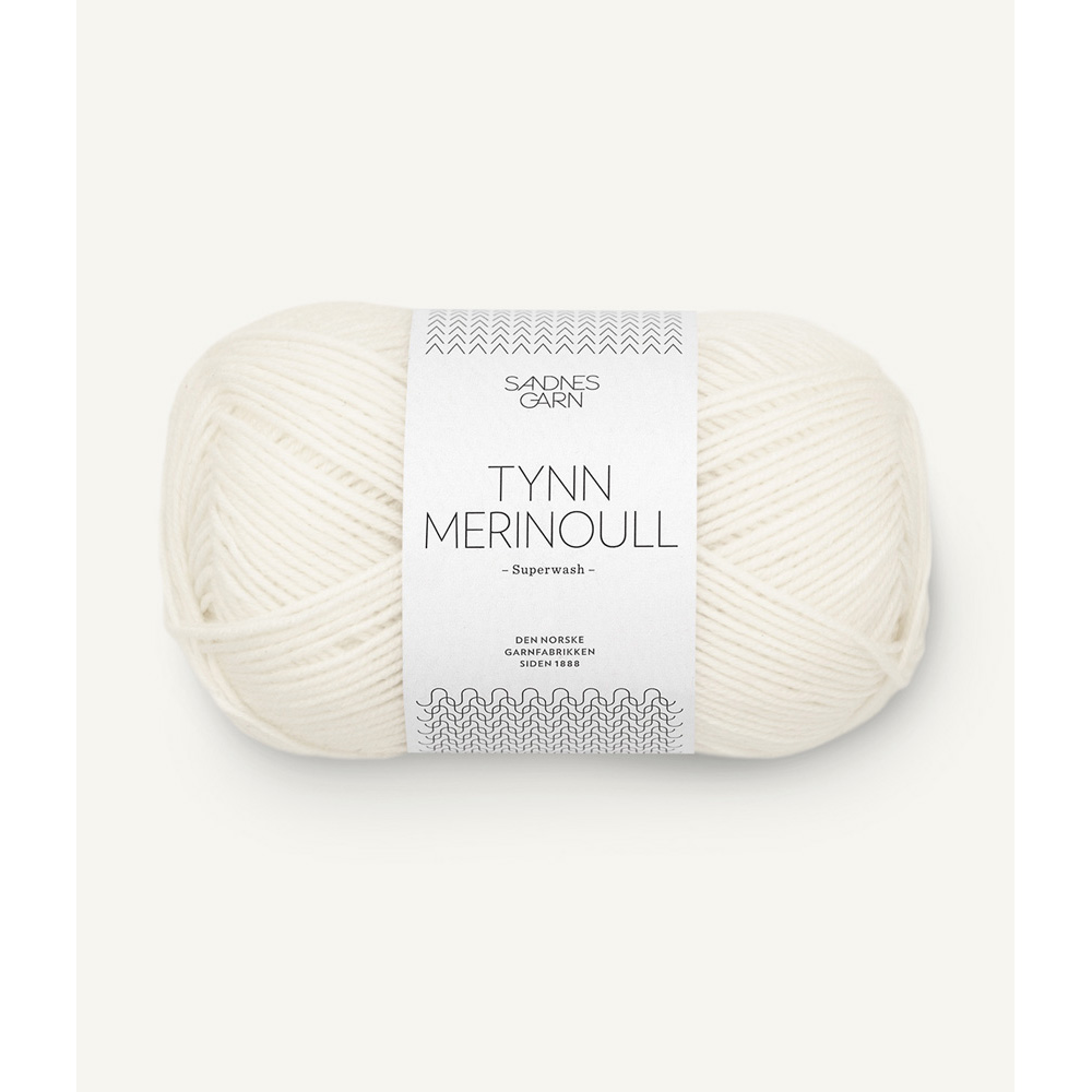 Wolle Sandnes Garn creme Tynn Merinoull 175m 50g