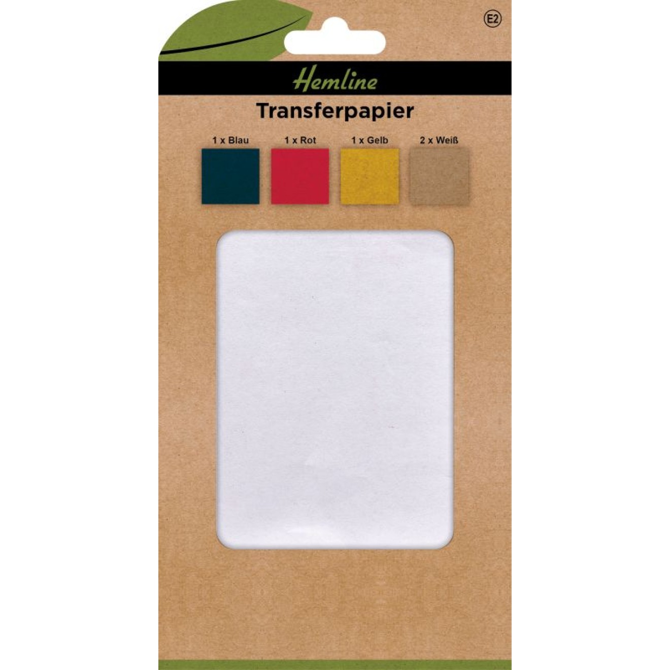 Transferpapier rot, blau, gelb, weiß 5 St