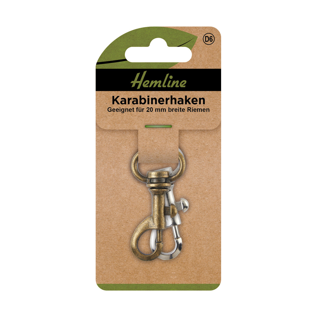 Karabinerhaken 20 mm bronze silber 2 St