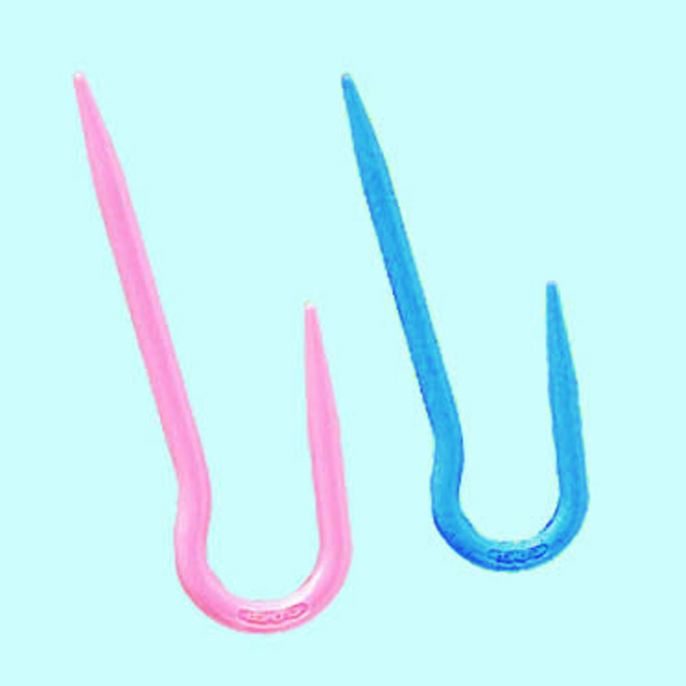 Zopfmuster-Maschenhalterset blau pink 2 St