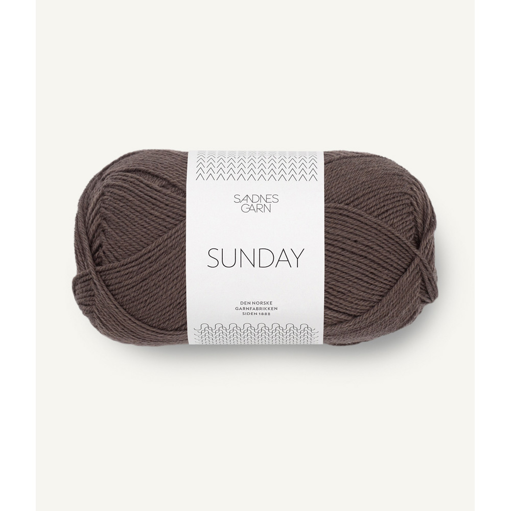 Wolle Sandnes Garn mork sjokolade Sunday 235m 50g