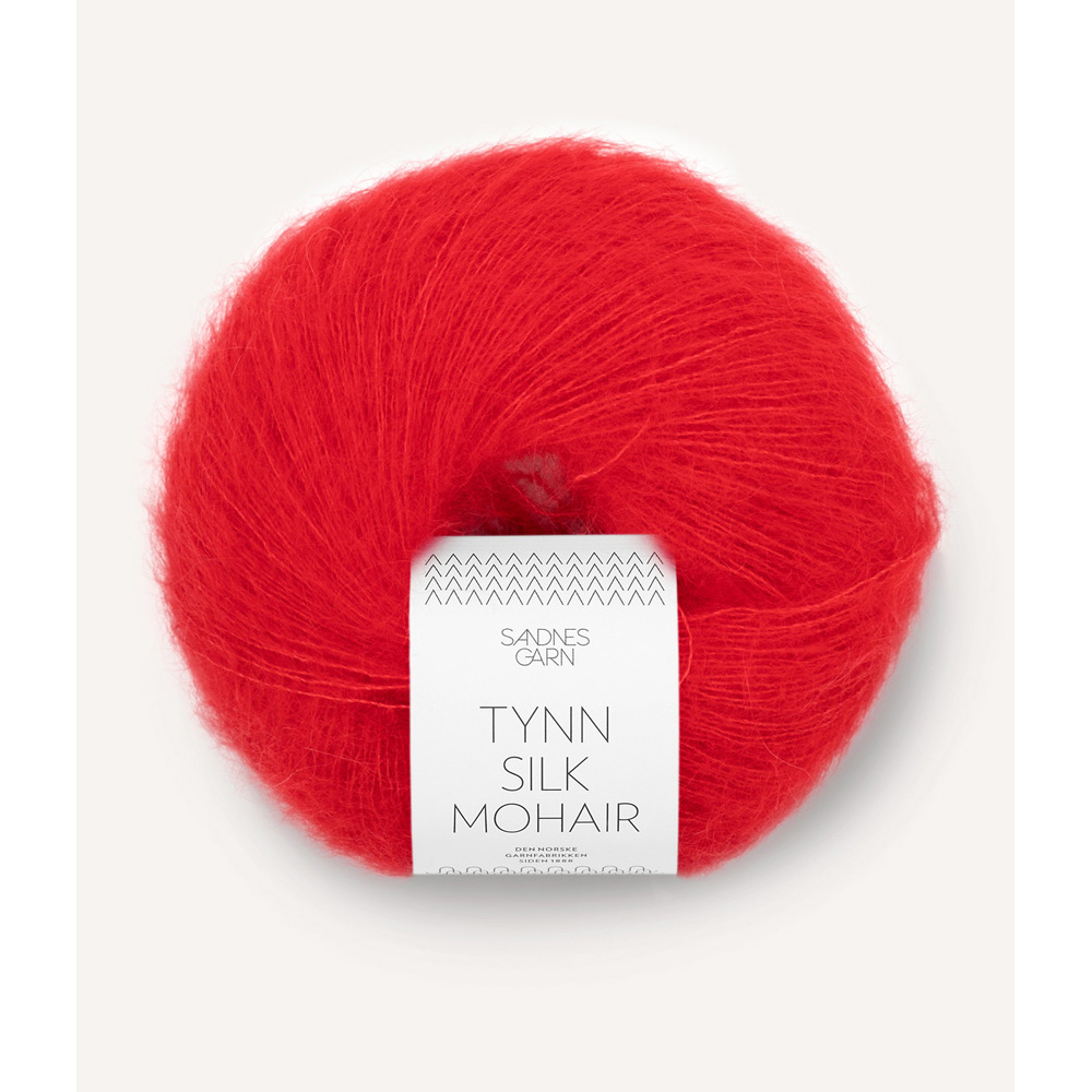 Wolle Sandnes Garn scarlet red Tynn Silk Mohair  212m 25g