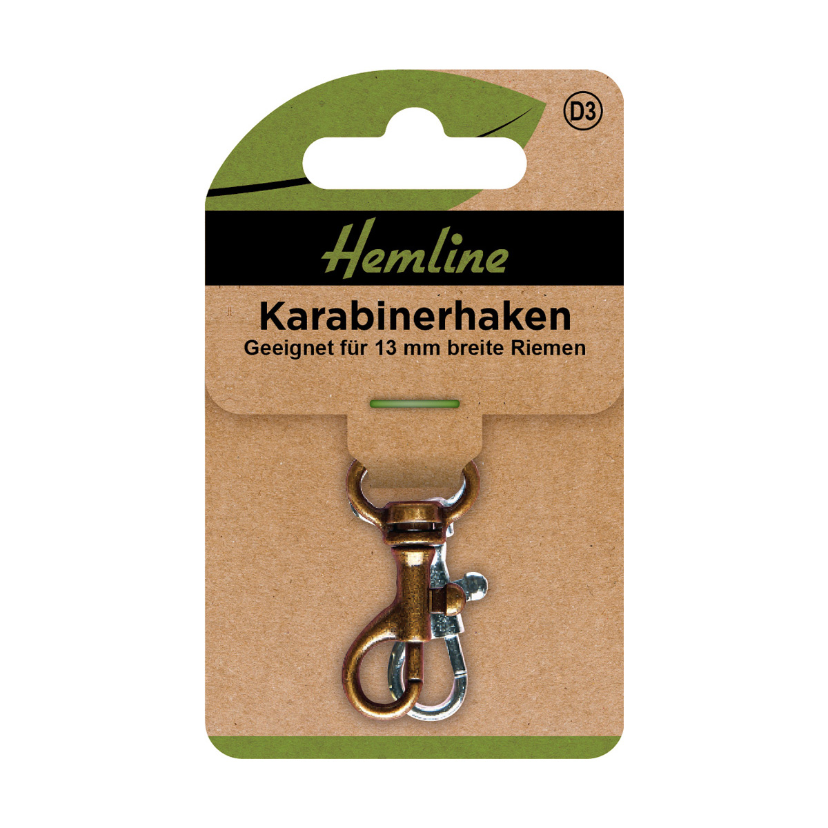 Karabinerhaken 13 mm bronze silber 2 St