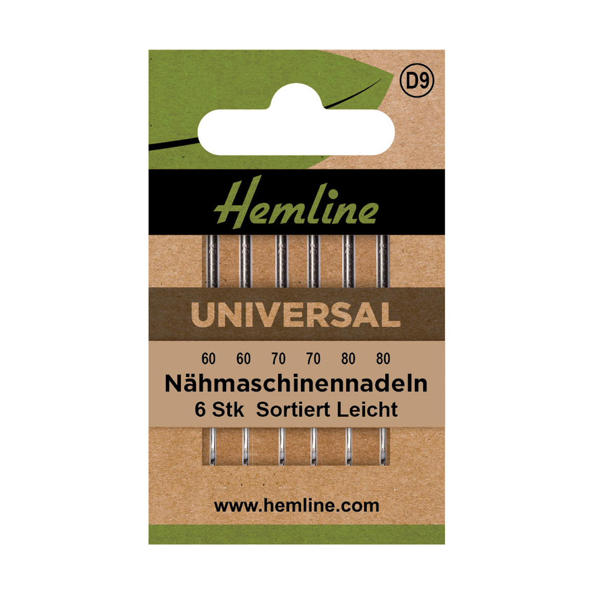 Nähmaschinennadeln Universal Leicht sortiert 6 Stück