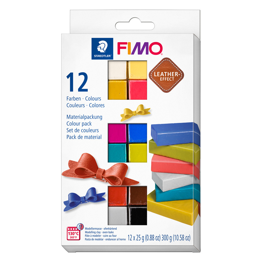 Modelliermasse-Set Fimo leather-effect 12x25g