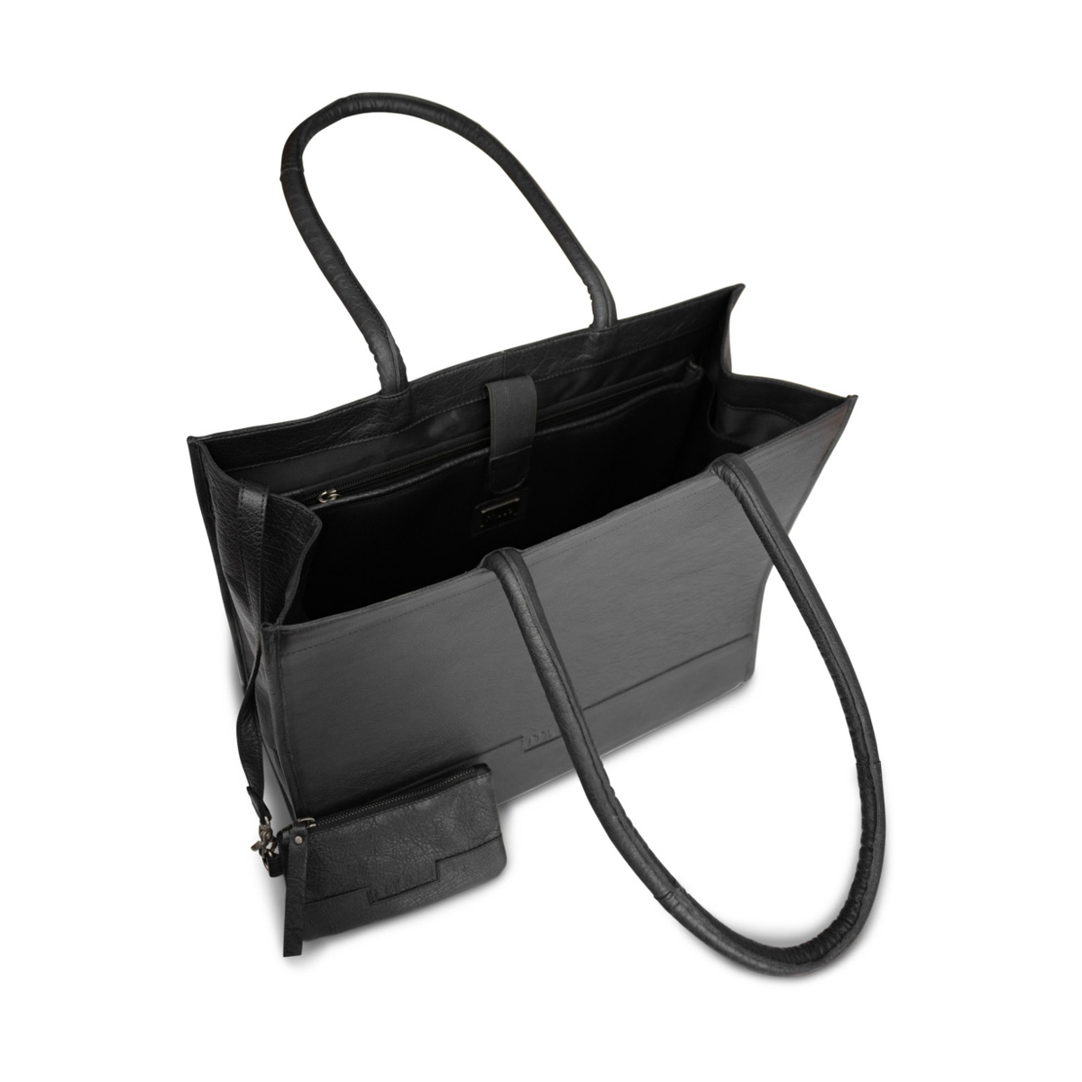 Leder shopper Bina Black