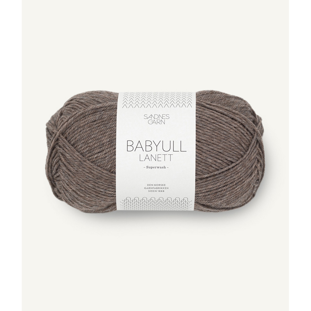 Wolle Sandnes Garn medium brown mottled Babyull Lanett 175m 50g