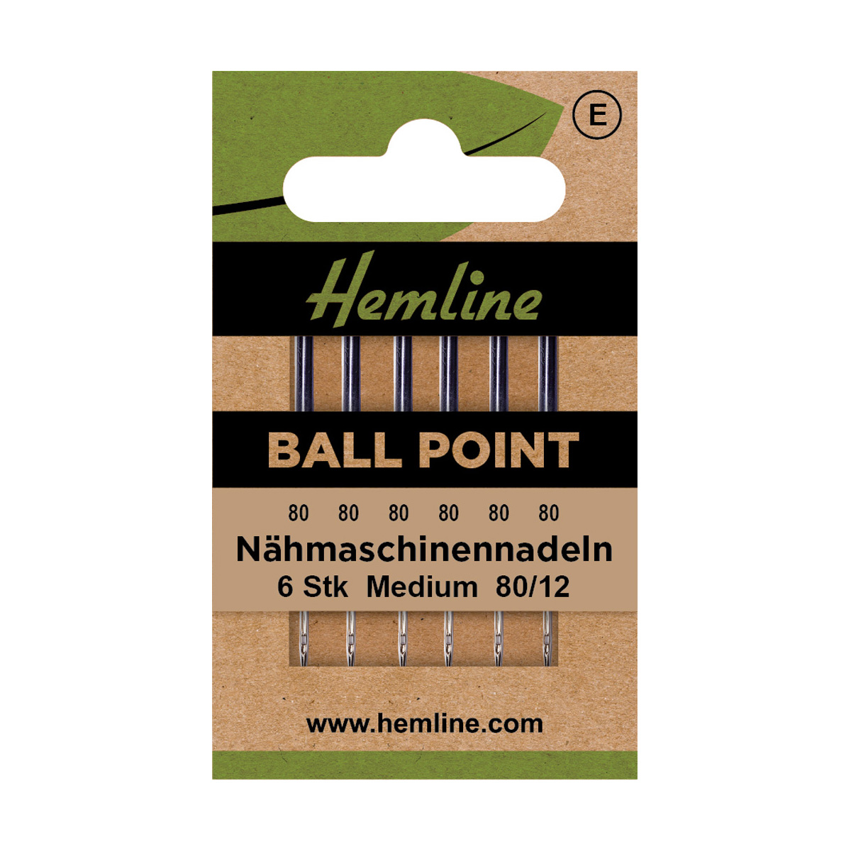 Nähmaschinennadeln Ballpoint/Jersey Medium 80/12 6 Stück