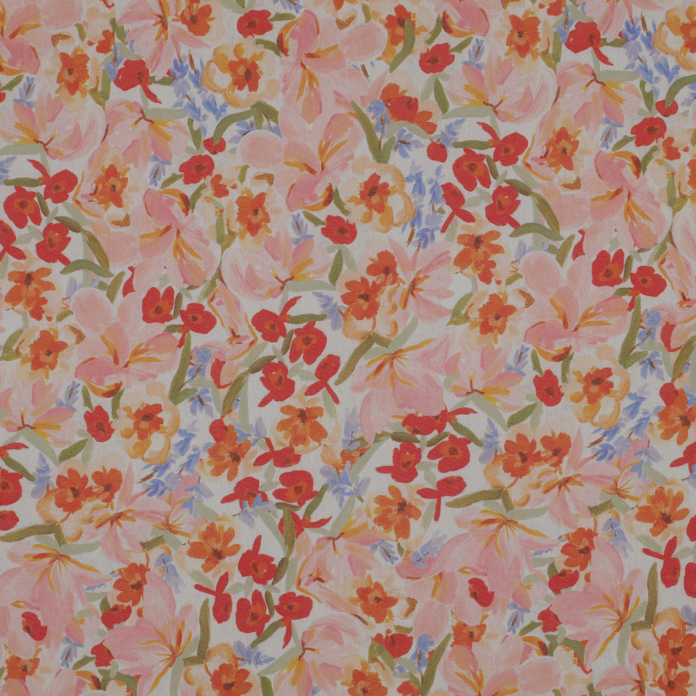 Cotton Voile Digital Flowers 70 g/m² ca. 133 cm col. 001 peach