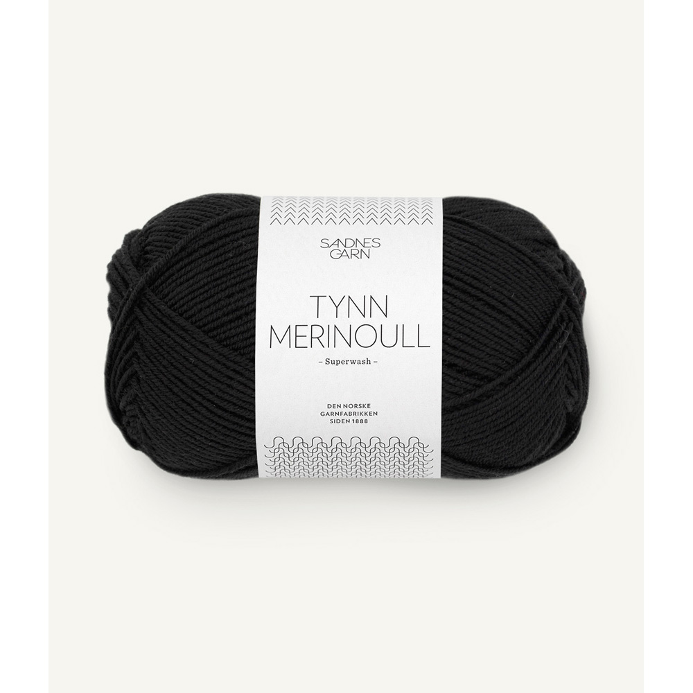 Wolle Sandnes Garn black Tynn Merinoull 175m 50g