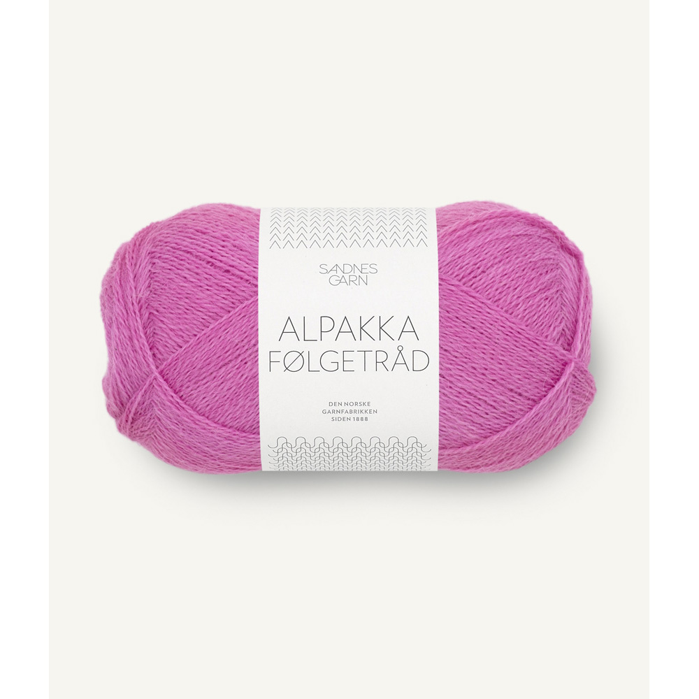 Wolle Sandnes Garn magenta Alpakka Folgetrad 400m 50g