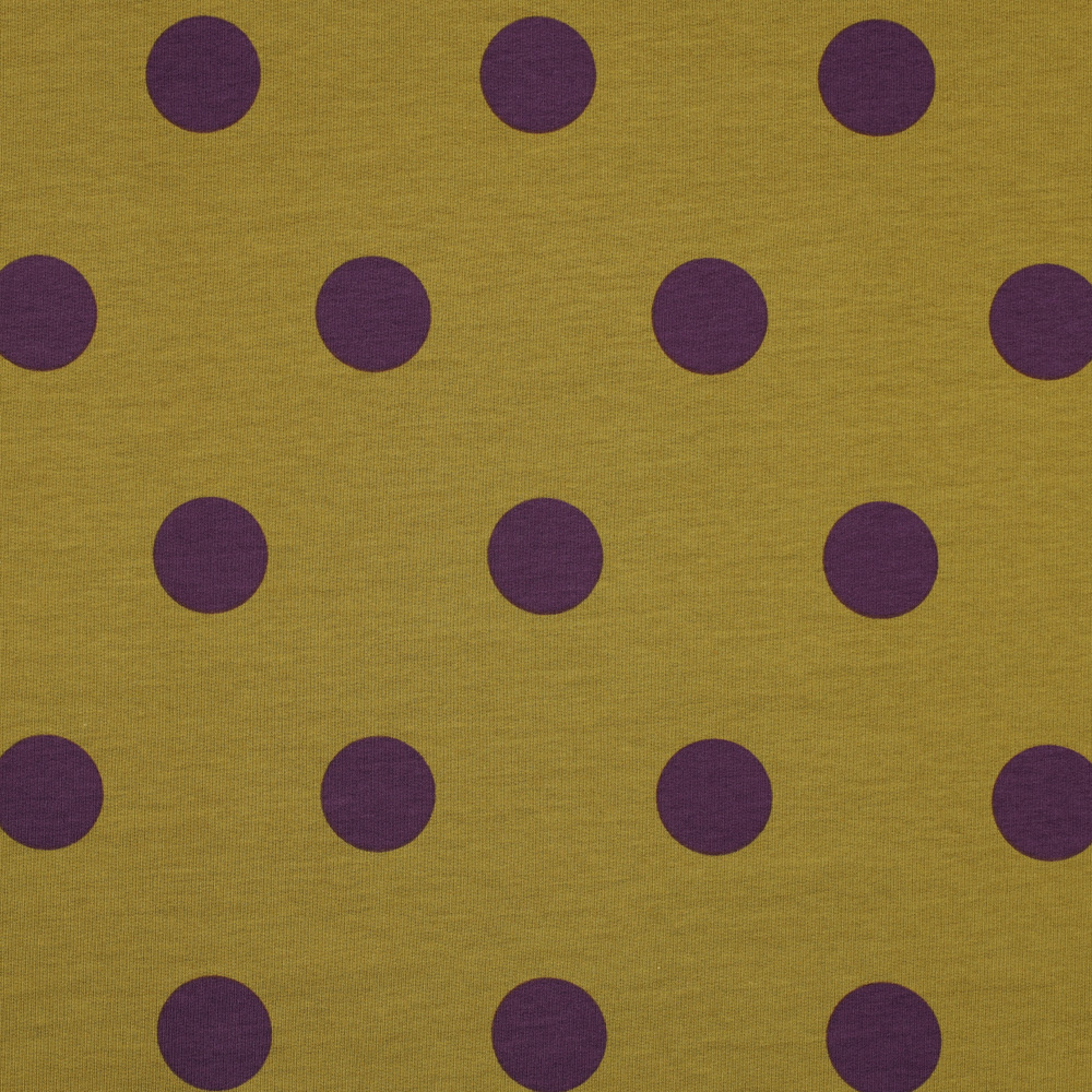 French Terry Big Dots 225 g/m² ca. 155 cm col. 015 dark ochre