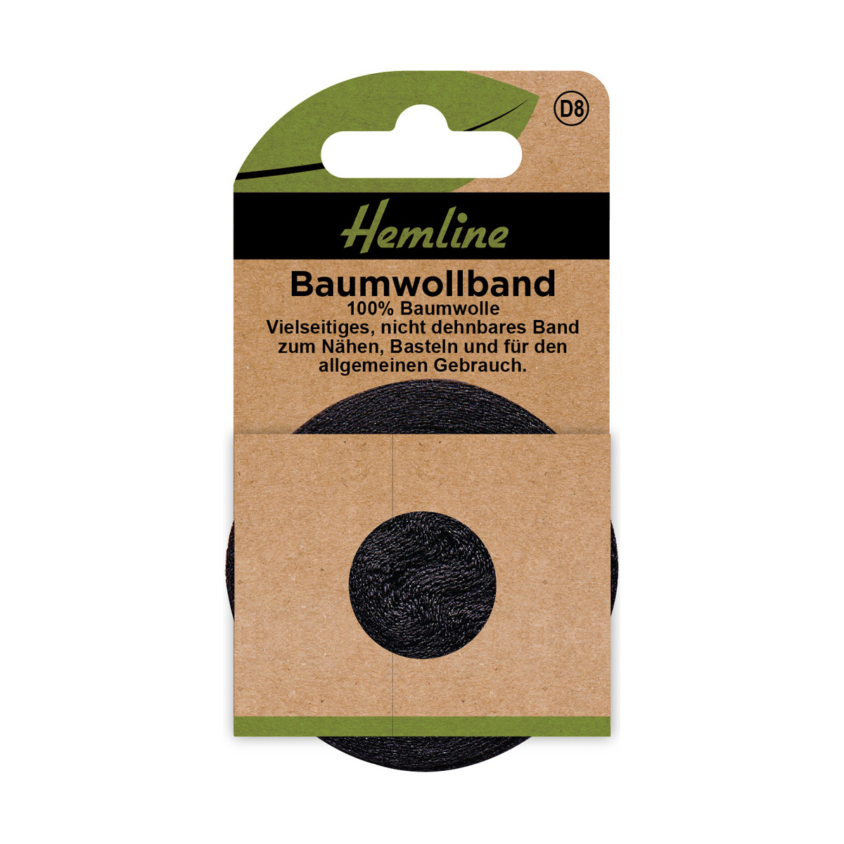 Baumwollband 20 mm schwarz