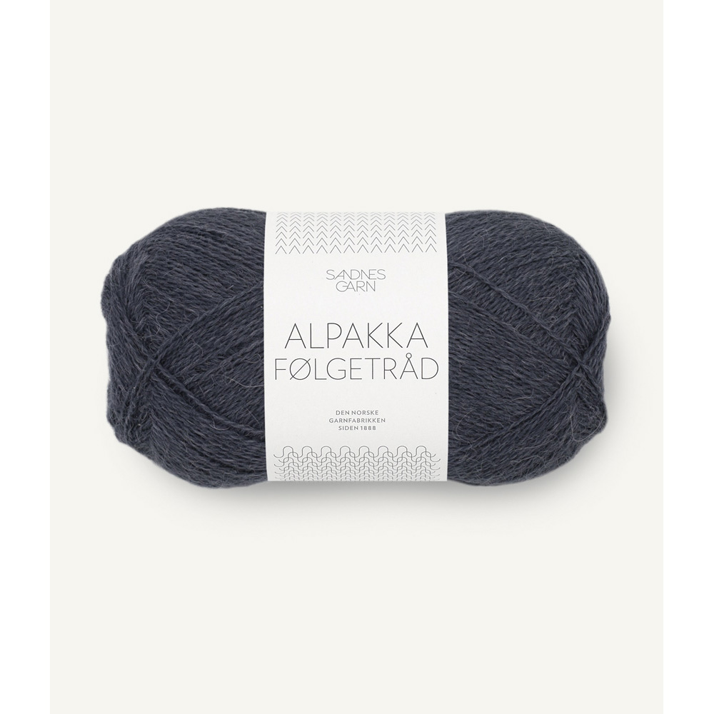 Wolle Sandnes Garn mork grabla Alpakka Folgetrad 400m 50g